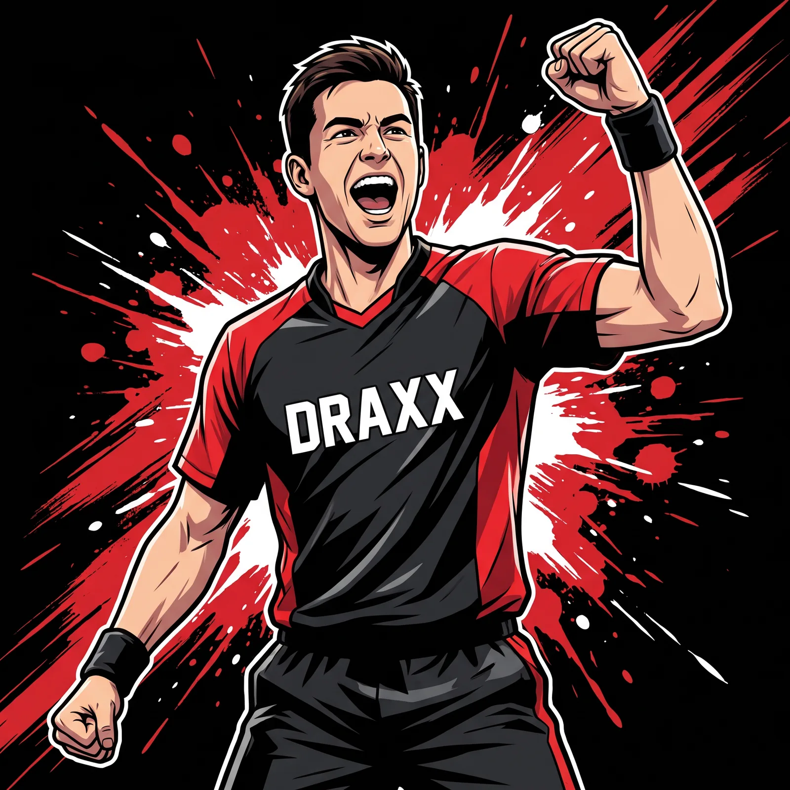 Illustration d'un joueur DRAXX célébrant un point