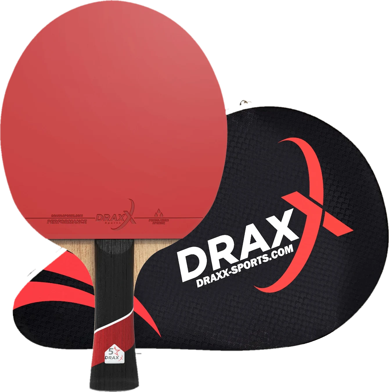 Raquette DRAXX Pro Carbon 5 Étoiles et sa housse