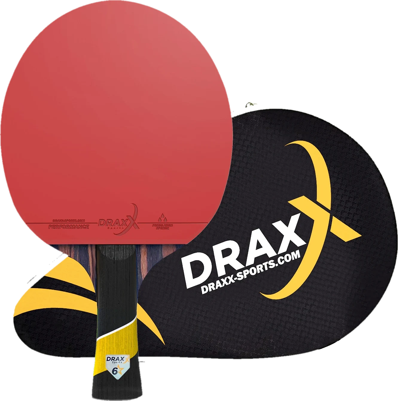 Raquette DRAXX Pro Carbon 6 Étoiles et sa housse