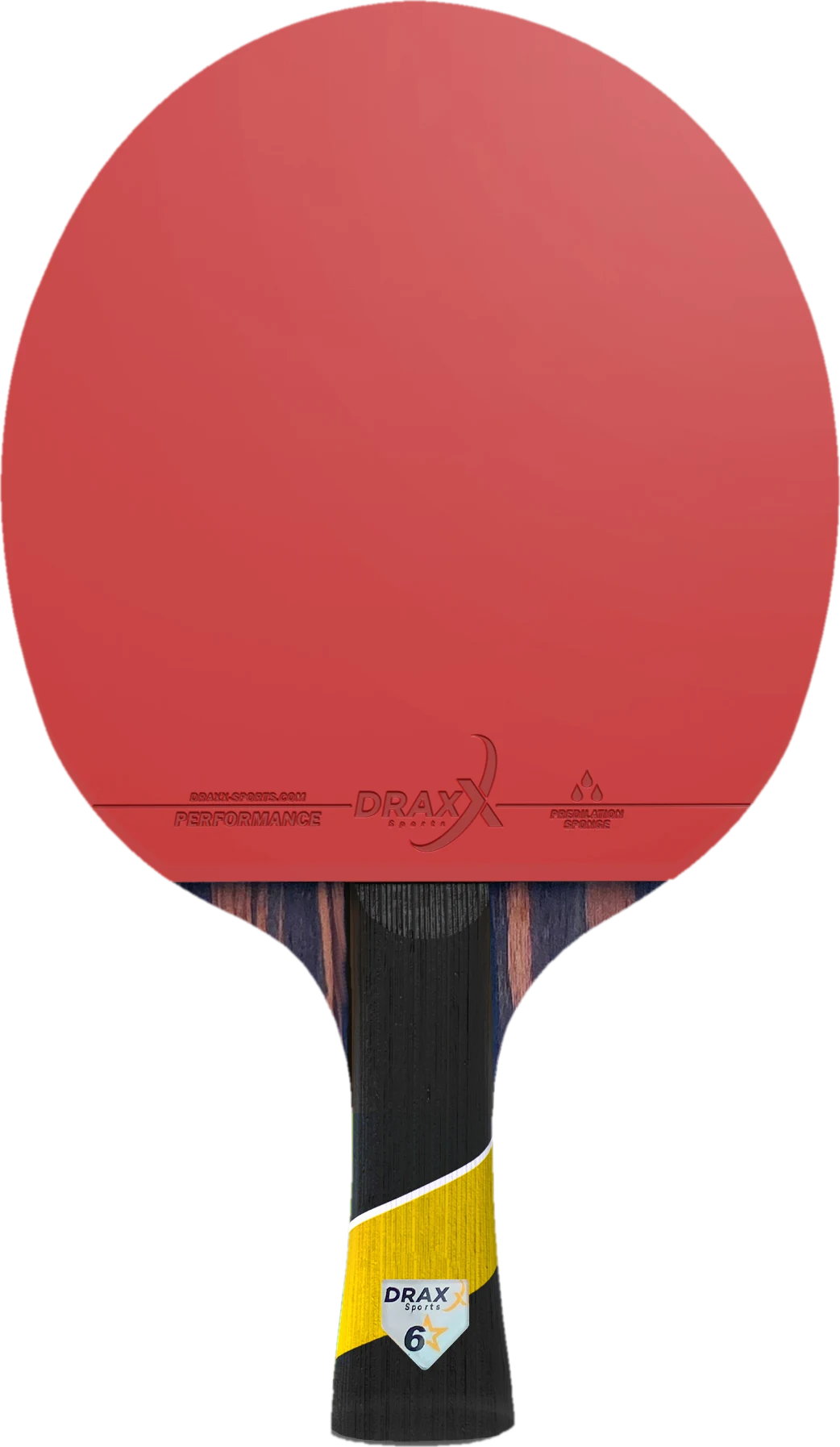 Raquette DRAXX Pro Carbon 6 Étoiles, manche jaune